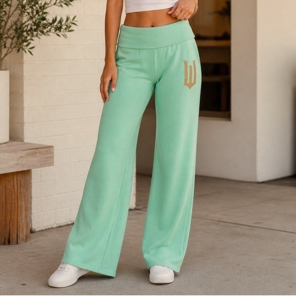 Wicked Movie Green Wide Leg Foldover Sweatpants Womens XXL 20 NWT